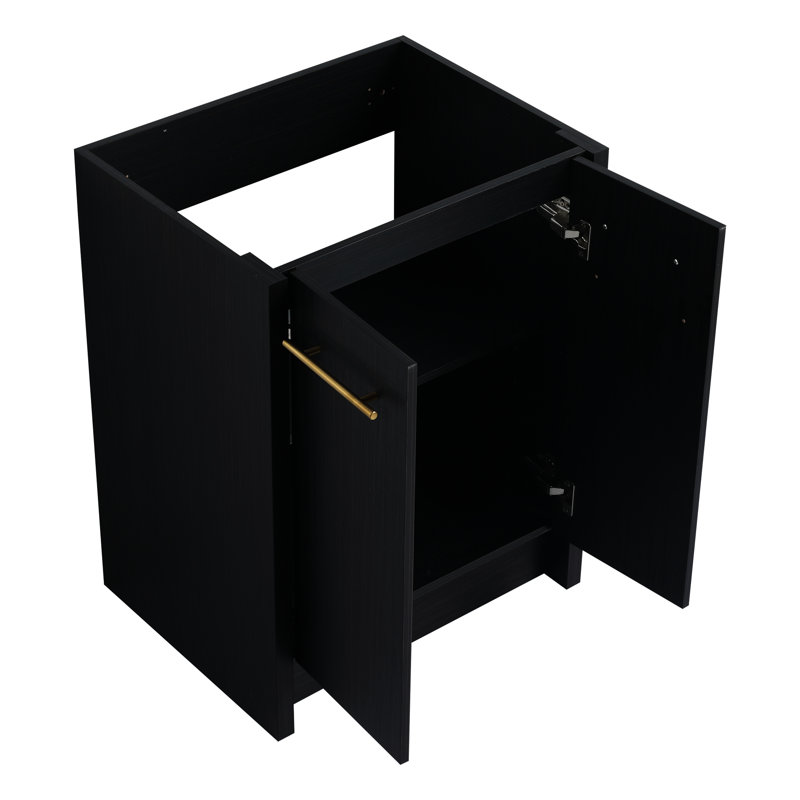 Meuble-lavabo autoportant 24 po - Châtaignier noir avec deux portes 24 po en option
