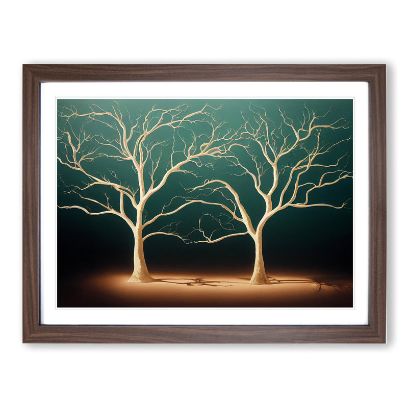 Awesome Trees - Framed Print, 25cm H x 34cm W x 2cm D, Walnut
