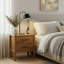 Table de chevet rectangulaire 2 tiroirs en bois brun clair Oakley