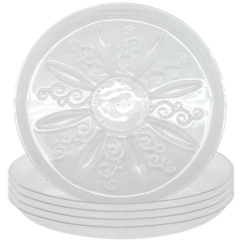 Ensemble de 5 soucoupes en plastique robuste 5 pièces, H 1 po x l 14 po x P 14 po