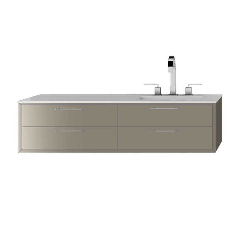 Gemelli 47.75'' W Single Bathroom Vanity Base, Gloss Taupe