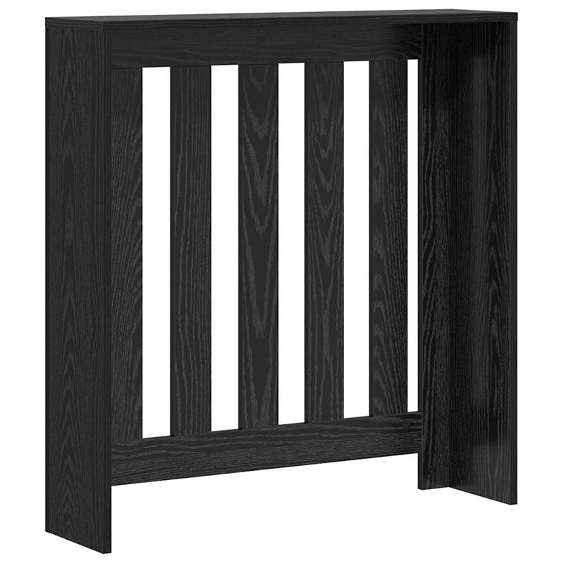 Small Radiator Cover, Black Oak, 78 x 20 x 82 cm, Vertical Slats