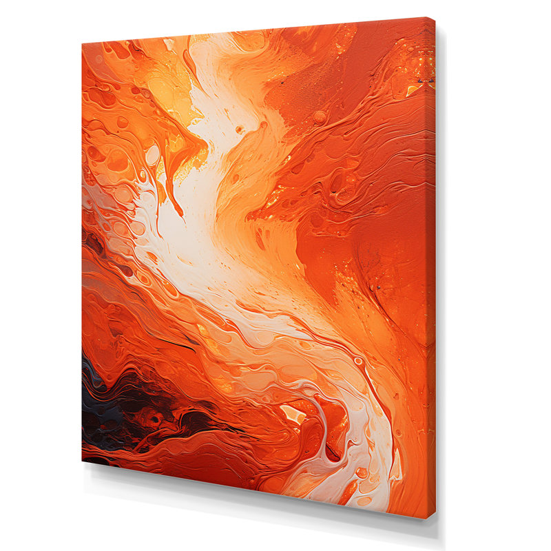 Molten Muse Fiery Flame - Abstract Canvas Art Print, Wrapped Canvas, 32" H x 16" W x 1" D