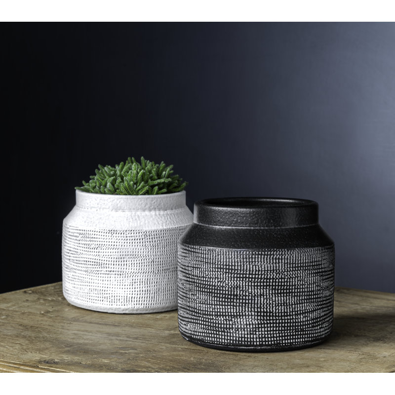 Ensemble de pots à fleurs en lin tissé, H 5,5 po x l 6,5 po x P 6,5 po, 8