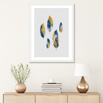 " Leaves Blue & Yellow " Print