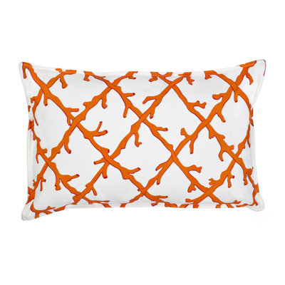  Lattice Cotton Canvas Lumbar Pillow