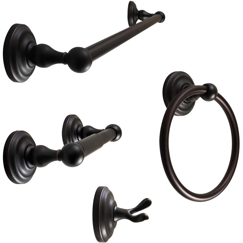 Robiki 4 - Piece Bathroom Hardware Set, Oil-Rubbed Bronze