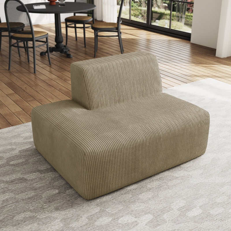 Berlare 128.8Cm Wide Side Chair, Khaki