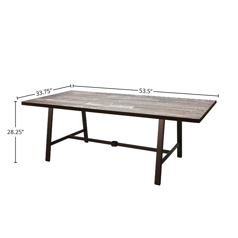 Marin Outdoor Rectangle Dining Table, Summit Gray, Graphite