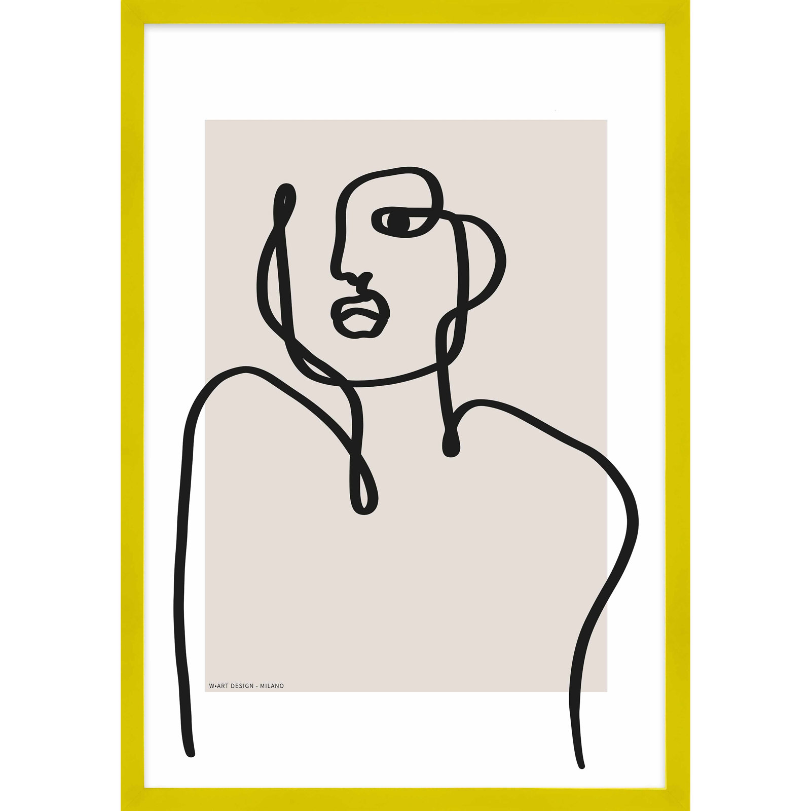 Romina Gadler "Figure and Form 1" Print, 30" H x 21" W x 1.25" D, Yellow Framed Paper