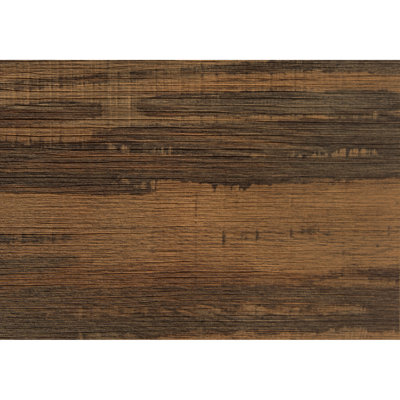 Bureau d'ordinateur en stratifié brun pour petit bureau, 107 cm (42 po) de long, piètement en métal noir, 2 tiroirs de rangement et une tablette ouverte. Bureau de bureau à domicile de 107 cm (42 po) de long, surface fonctionnelle.