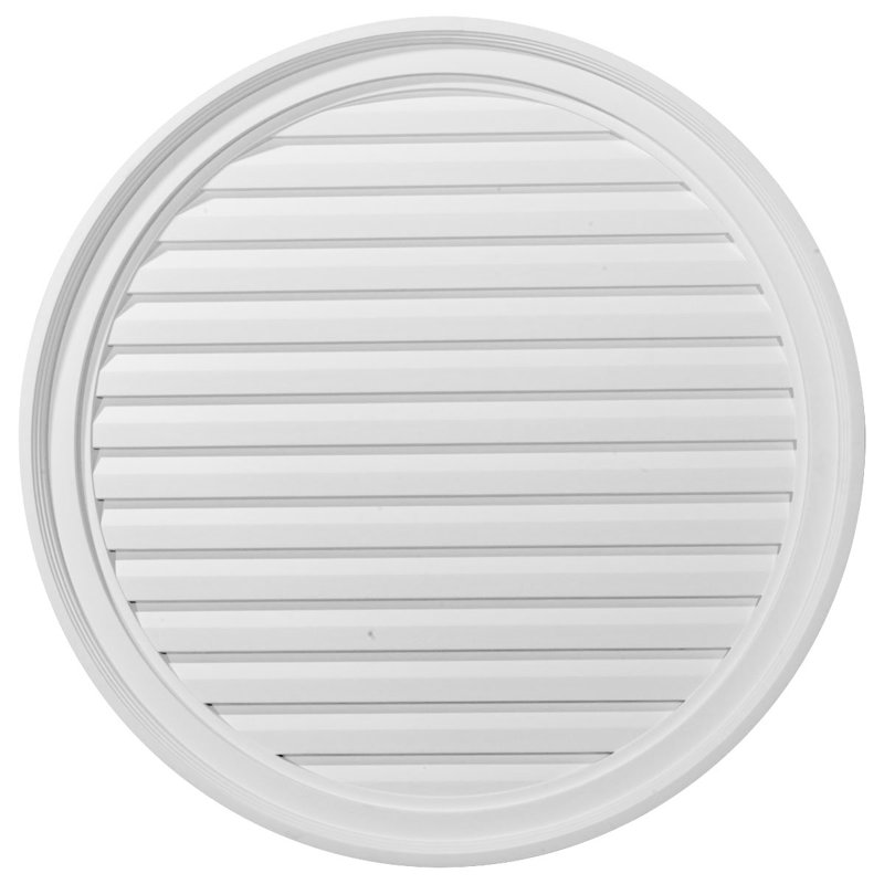 Round Functional Louvre Gable Vent, 24" H x 24" W