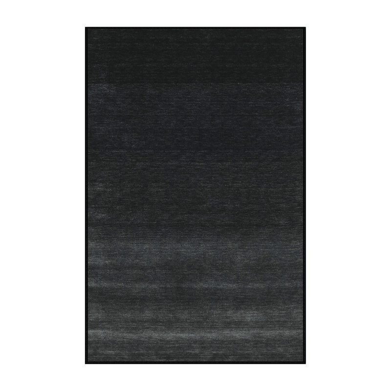 Tapis de zone noire contemporaine Rosenbalm, Rectangle 5 pi x 7 pi