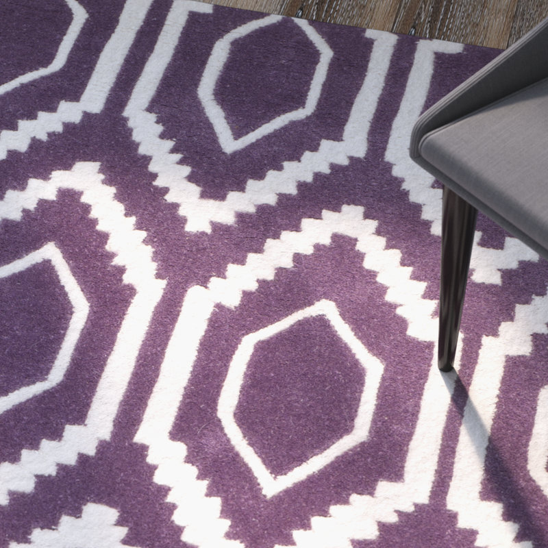 Tapis en laine touffeté à la main Deedie, Rectangle 8 pi x 10 pi