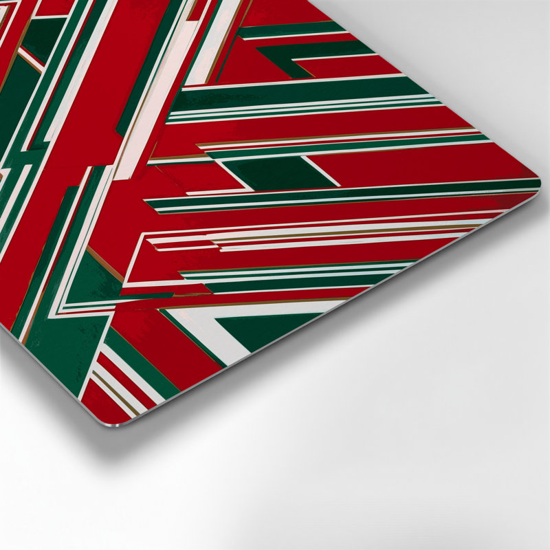 Hard Edge 6, art mural en métal rouge, 11" H x 14" W