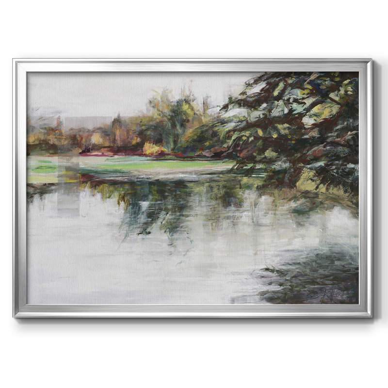 " Upon Reflection ", 14" H x 20" W x 1.5" D, Silver Closed Corner Framed Canvas