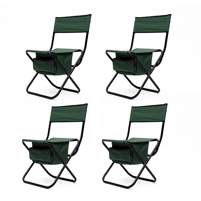 Bryella Folding Camping Chair, Black/Green