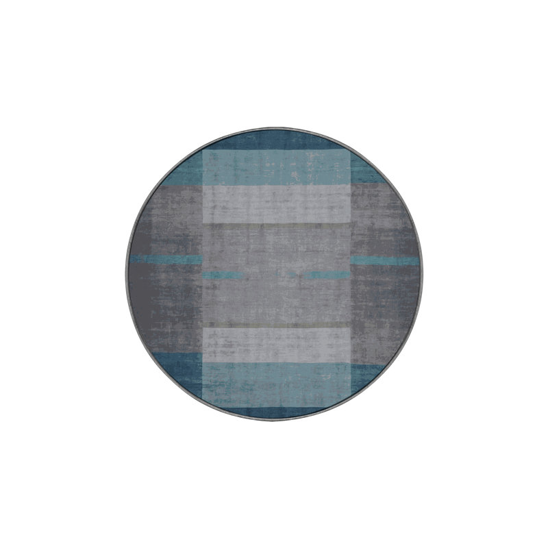 Machine Washable Gray Area Rug, Round 8'