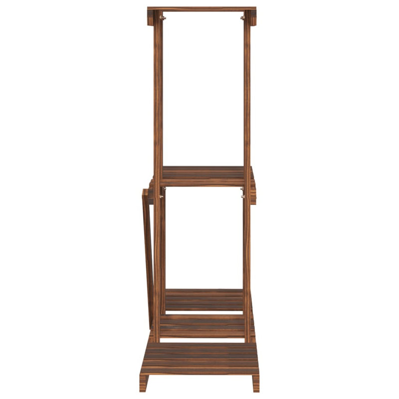 Audine Wood Plant Stand, Carbonised Brown
