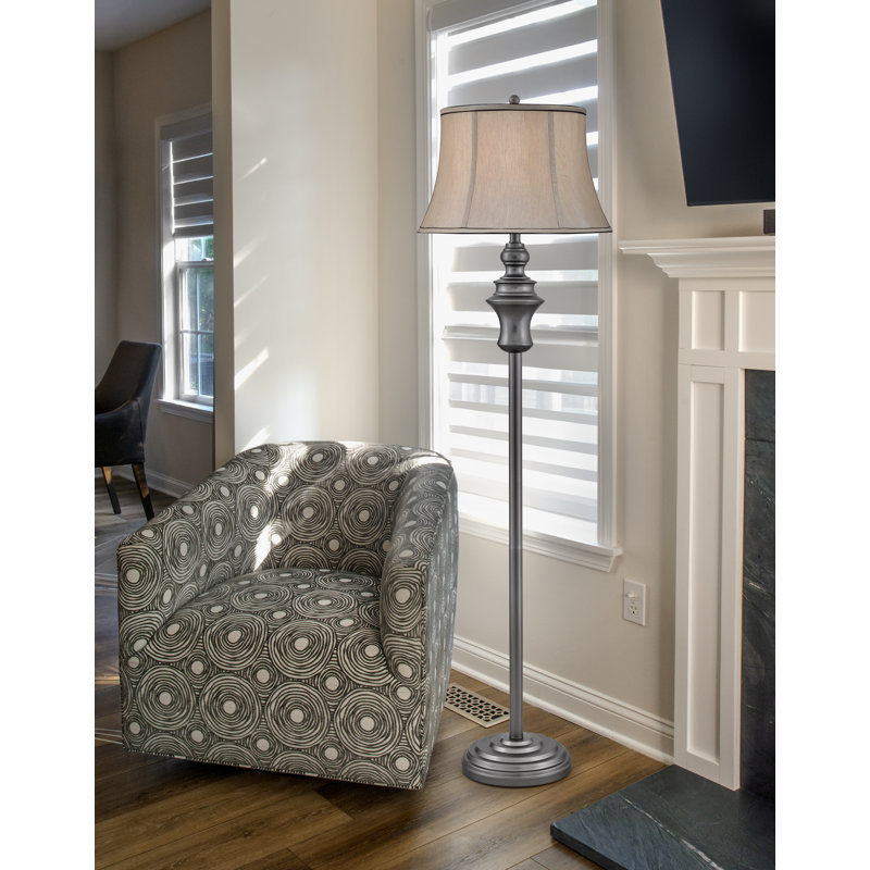 Forza -  60" Gunmetal Touch Switch Floor Lamp