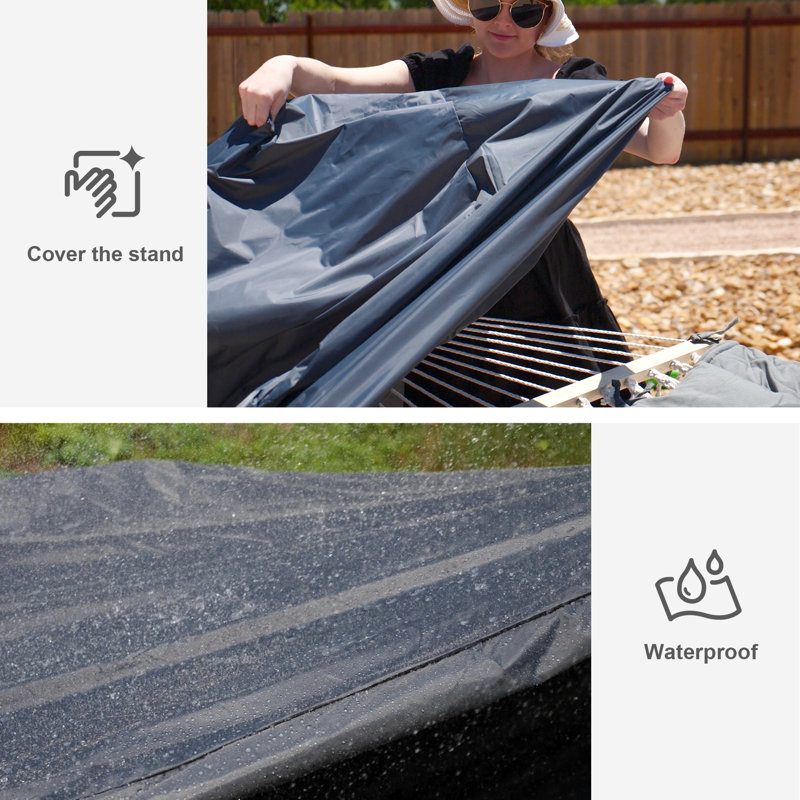 Housse pour hamac Volkrad pour support de 11 à 12 pi, Gris