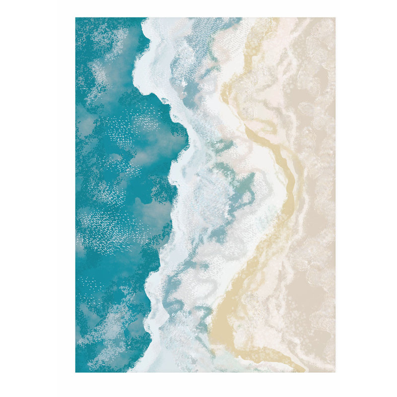 «Beach and Coastal Ocean Shore», reproduction d'art moderne sans cadre, H 16 po x l 12 po