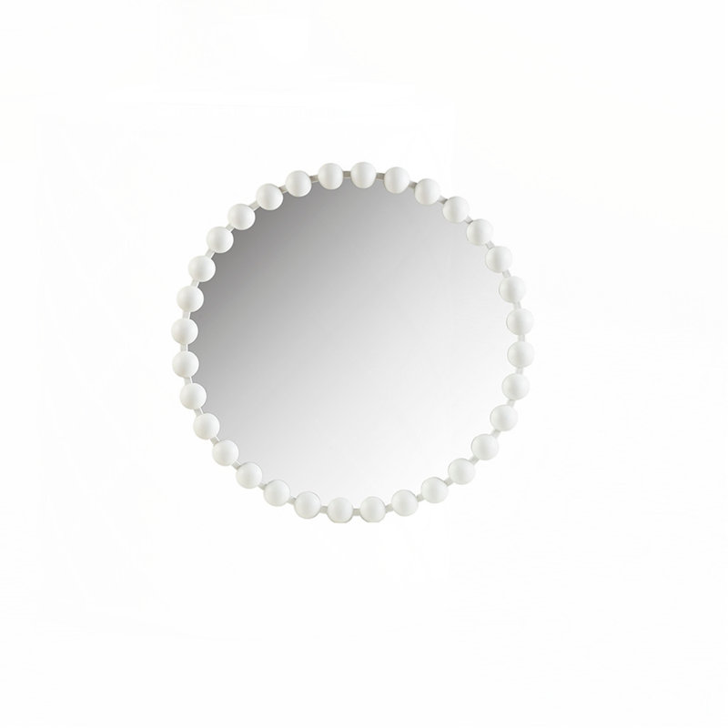 Miroir mural rond P 27 po, 27 po x 27 po, Blanc