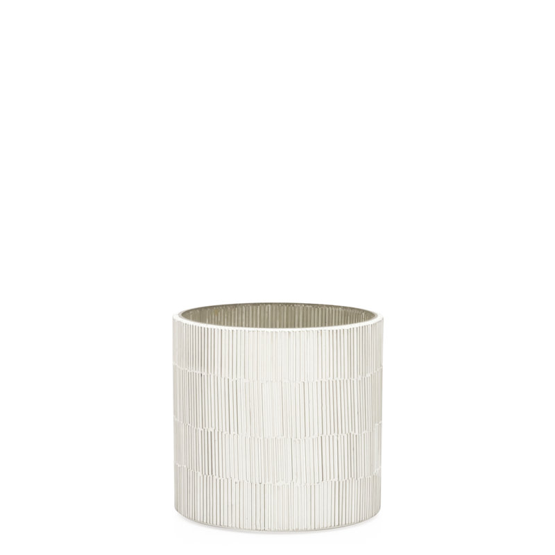 Pot à fleurs en verre Arenas, Argent, H 4 po x l 4 po x P 4 po