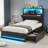 Upholstered Bed Frames with Stylish Bookcase Headboard-202005756-215176010