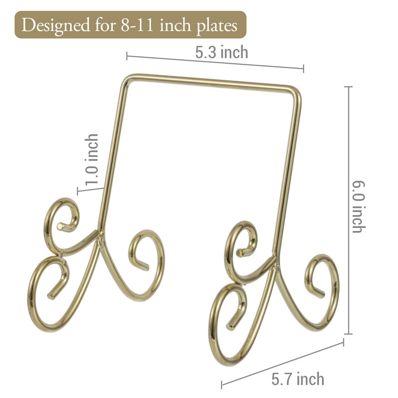 2 Piece Metal Decorative Plates Display Stand