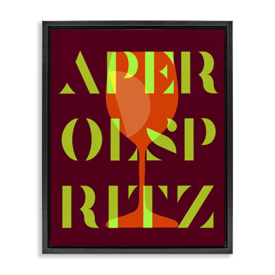 Modern Aperol Spritz Framed Floater Canvas Wall Art by Daphne Polselli
