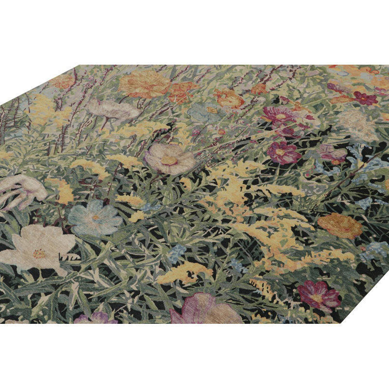 Handmade Silk and Wool Area Rug