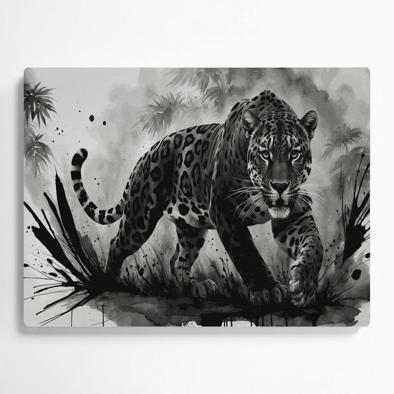«Big Cats Jaguars», art mural en métal gris, 20" H x 24" W
