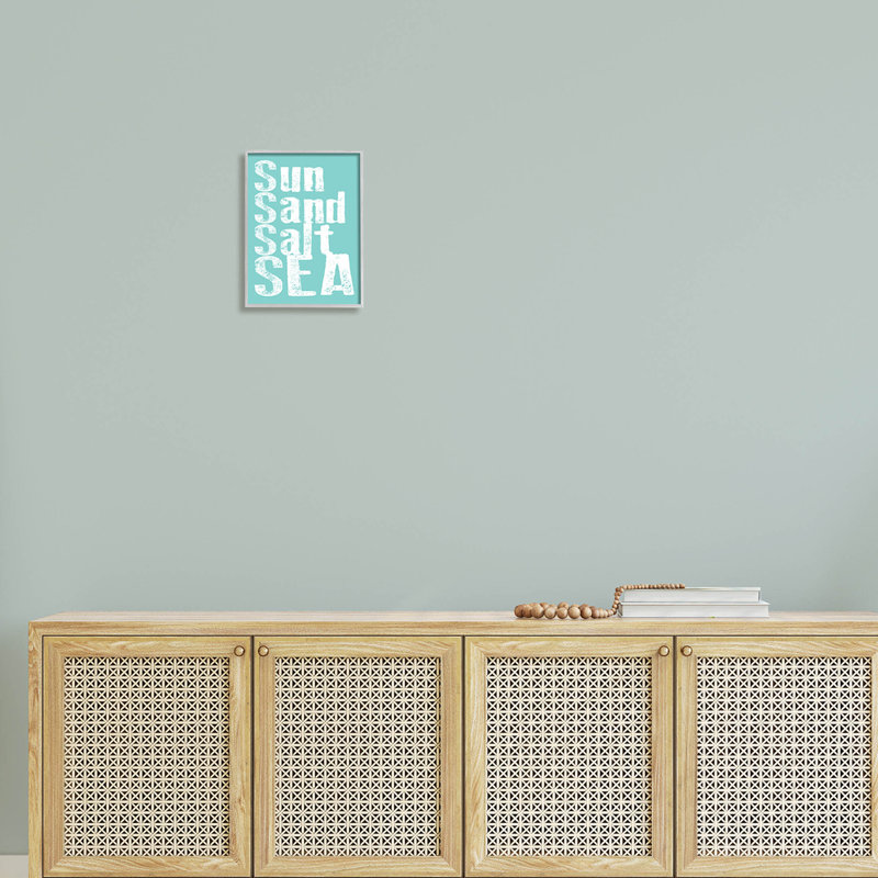 «Sun Sand Salt Sea», estampe numérique par Alli Rogosich, H 14 po x l 11 po x P 1,5 po, Giclée encadrée noir minuit
