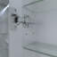 36 po X P 30 H Armoire à pharmacie en aluminium argenté avec miroir, DEL, horloge, conception biseautée, stations de charge à haute densité de brouillard d'eau rectangulaire encastré / à fixation en surface