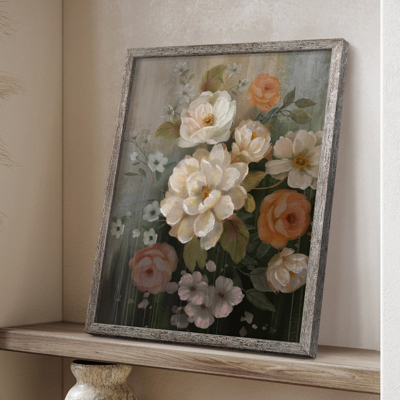Moody Blooms Framed Print - Solid Wood, 11" H x 9" W