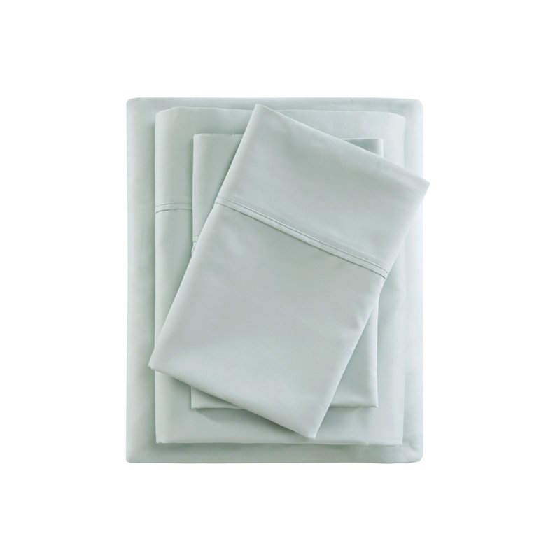 Ensemble de draps 4 pièces en mélange de coton à refroidissement complet avec drap-housse et taies d'oreiller