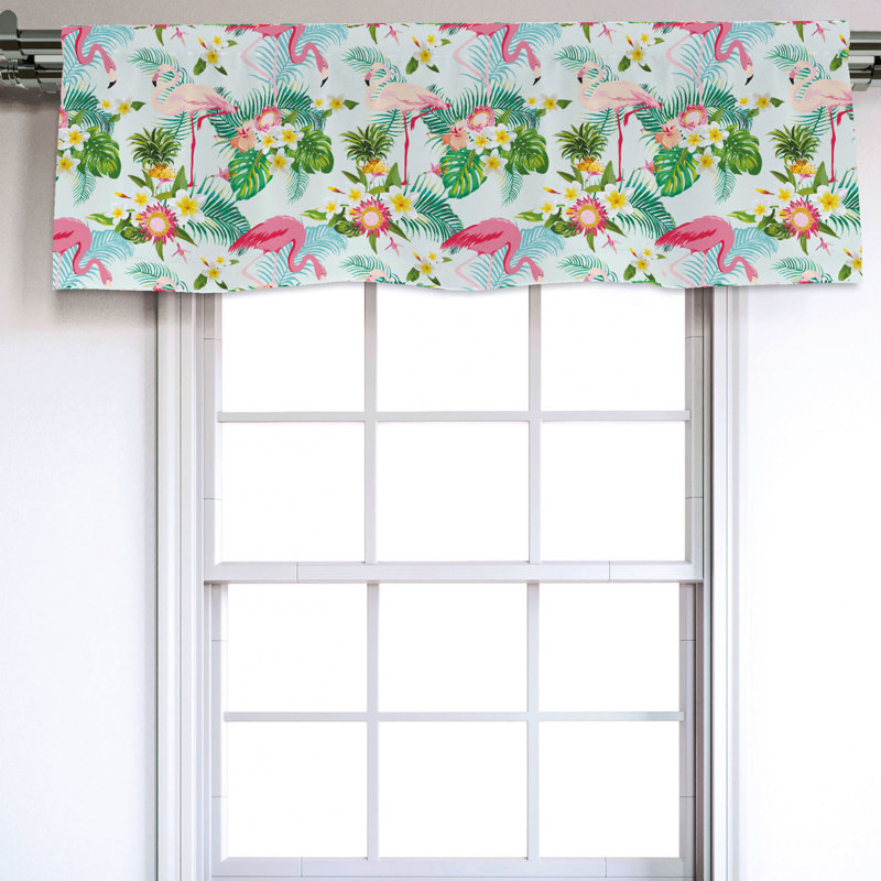 Sateen Floral Ruffled Window Valance