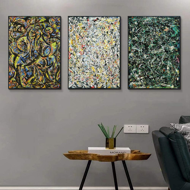  Impression sur toile encadrée, impression sur toile murale, 3 pièces, décorations pour la maison (cadre mince noir, 24 po x 32 po chaque pièce)