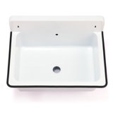 Anchor 14" Iron Rectangular Wall Mount Bathroom Sink with Overflow