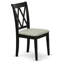 L'ensemble de 3 tables de salle à manger modernes comprend une table de cuisine ronde avec piédestal et 2 chaises de salle à manger en tissu de lin, noir-909149853