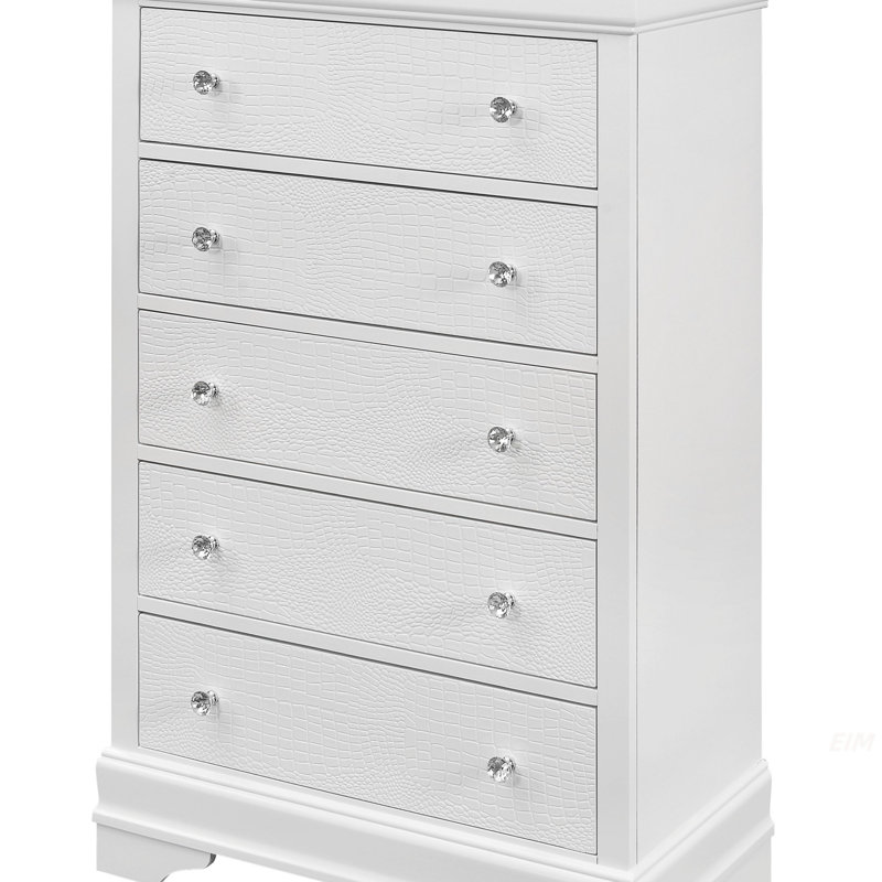 Commode en crocodile Shaker, Blanc