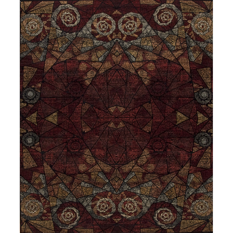 Art Tec Hand Knotted Wool Area Rug in Red/Beige