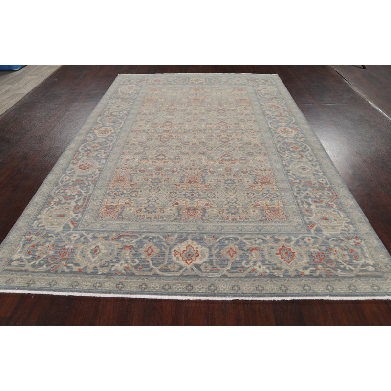 Tapis oriental bleu clair / brun en laine Oriental