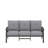 70” All-Weather Metal 3-Seat Patio Sofa, Khaki Frame With Gray Cushions-1278242172