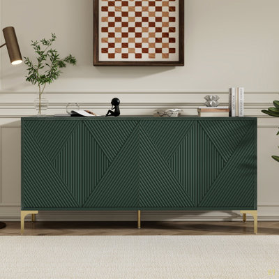 Grand buffet de rangement de style moderne de luxe de L 60 po avec 4 portes et dispositif de rebond pour le salon et le vestibule