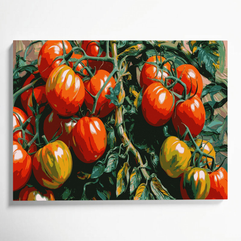 Art mural sur toile, légumes et tomates Roma, H 11 po x l 14 po
