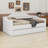 Tufted Upholstered Daybed With Trundle, With USB&Type-C Charging Ports-1034539950