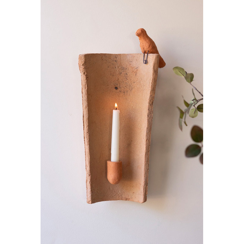  Porte-bougie rustique avec tuile