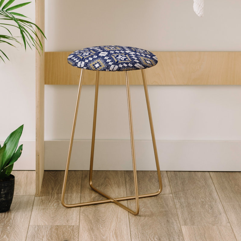 Upholstered Faux Leather Counter Stool